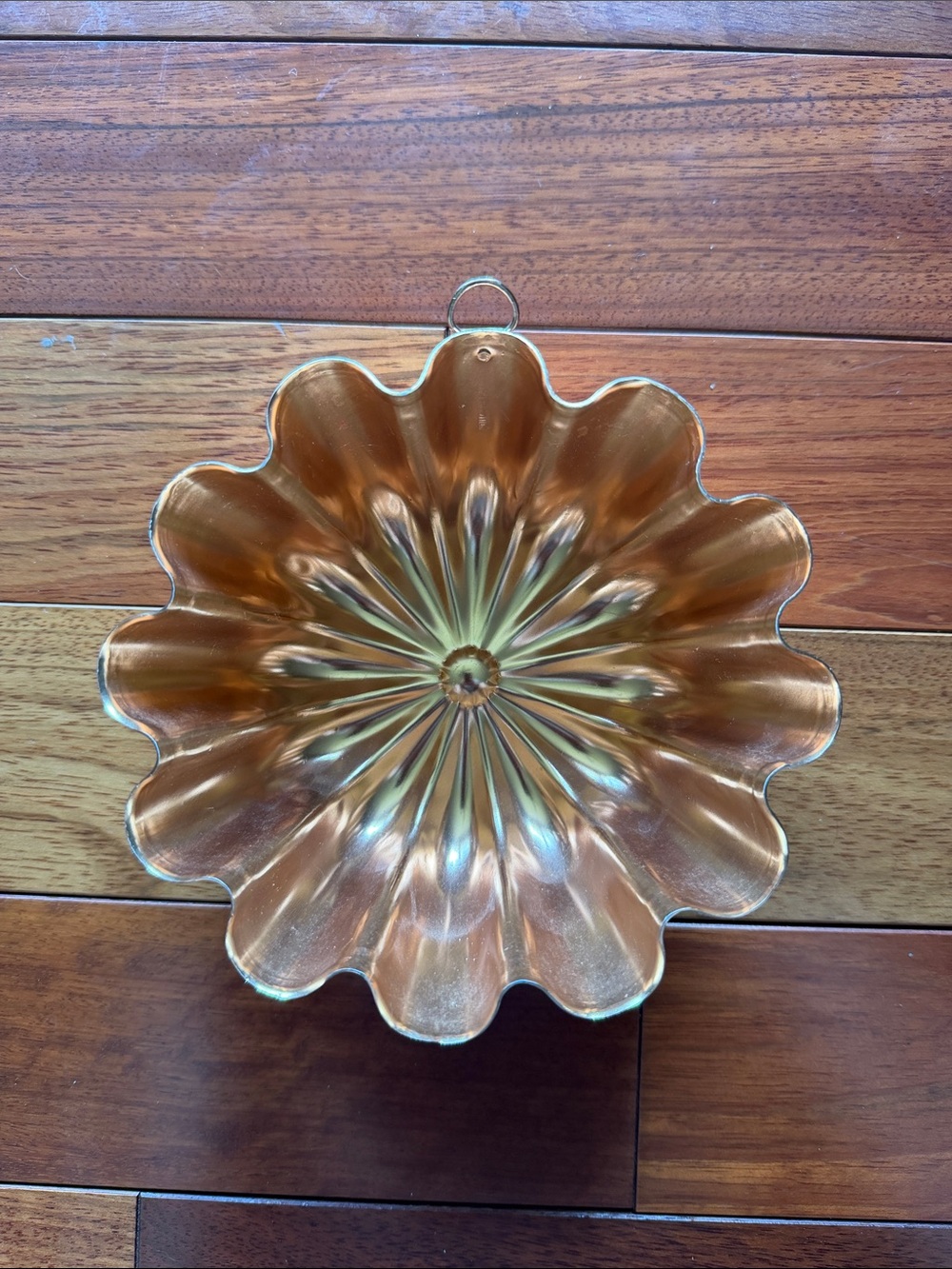 Copper Fluted Mold Vintage Bakeware Cottagecore Country Farmhouse Decor Wallart